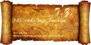 Tárkányi Zenina névjegykártya